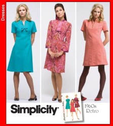 3559 Simplicity SWEET RETRO 60S SS-LS DRESS LENGTHS PATTERN 6-14 Uncut